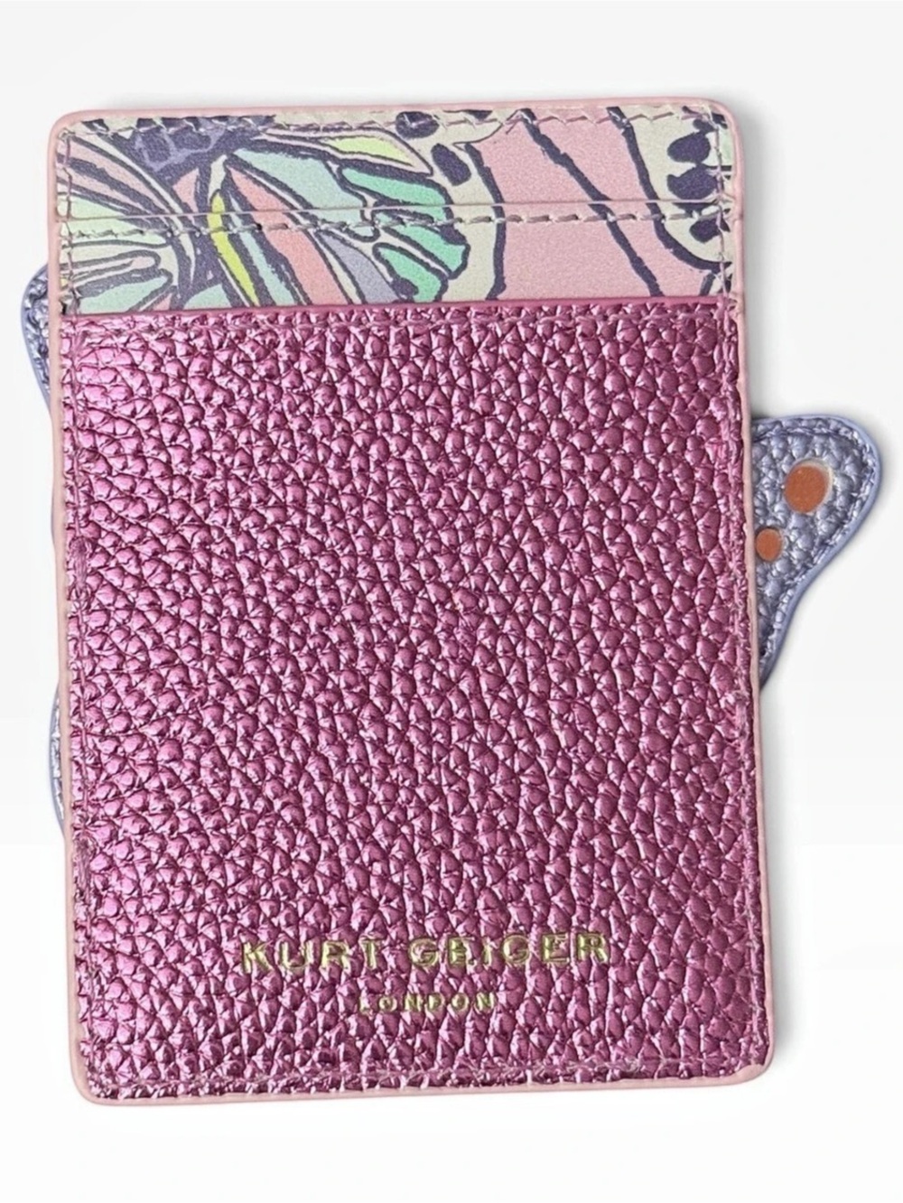 Kurt Geiger London NWT CC Holder Butterfly Cardholder in Pink & Purple - Picture 3 of 5